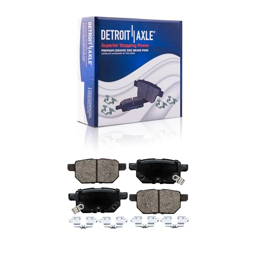 Image of Detroit Axle - Rear Brake Kit for 2009-2010 Pontiac Vibe 2008-2015 Scion xB | 2009-2013 Toyota Matrix Drilled and Slotted Brake Rotors Copper-Free Ceramic Brake Pads Replacement 10.98 inch inch Rear