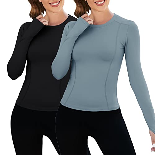 Image of Loovoo Women Workout Shirts, 1 /2 /3 Pack Short Sleeve Compression Tee | Tight Fit Gym Basic Tops, Athletic Quick Dry Crew Neck 4-Way Stretch, Flat Seams Ideal for Yoga, Gym, Running and Daily Wear