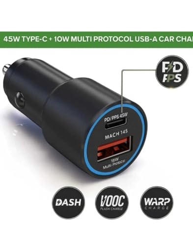 Image of 125W Fast Charging Car Charger with 4-in-1 Retractable Cable, USB A & USB C Ports, Type-C + Smart Power Distribution,Universal Car Mobile Charger Adapter for All Smartphones