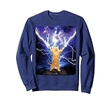 Cat Merch Funny Cat Lightning Thunderbolt On Mountain Sweatshirt