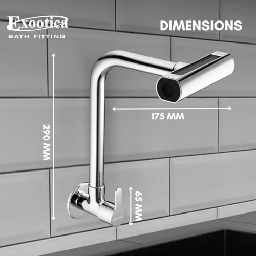 Image of Kitchen Wall Mounted Sink Cock | Different Modes Chrome Finished - Sink Cock Multi Flow
