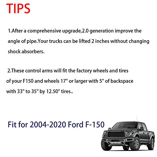 Ksp 2-4Inch Upper Control Arms Compatible With Ford F-150, Suspension Kits Tubular Black Arms Alignment Lift 2 To 4” For 2004-2020 F150, Replacement Factory/Stock Suspension Arms, 2Nd Generation #TOP1