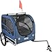 GOWE Dog Bike Trailer, Supports up to 100 lbs, Pet Cart Bicycle Carrier, Easy Folding Frame with Quick Release Wheels, Universal Bicycle Coupler, Reflectors, Flag, Collapsible to Store, Blue/Black