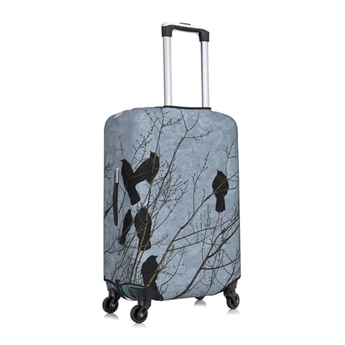 Black Crow Birds Print Luggage Suitcase Covers Elastic Washable Luggage Protector Luggage Covers For Suitcase3