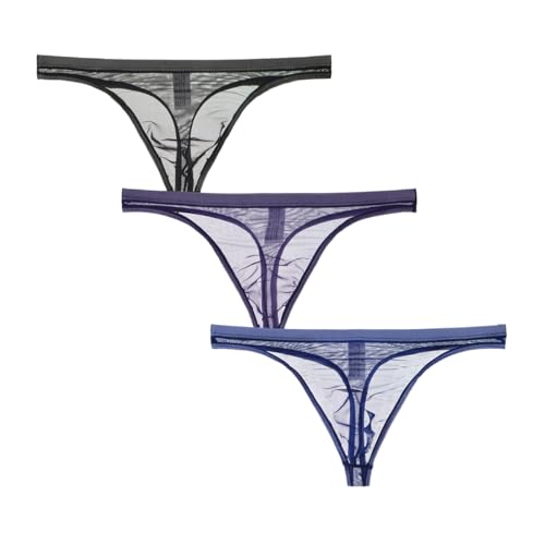 Men's Thongs Strings Sexy Mesh Underwear Thong Mini G-String Lingerie Underwear Panties