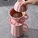 Wmazio Pour Over Drip Coffee Maker Set, Coffee Brewer Cone Filter, Ceramic Pour Over Coffee Dripper Set, V60 Dripper & Decanter & Bowl, Gift, 1-2 Cup, Pink