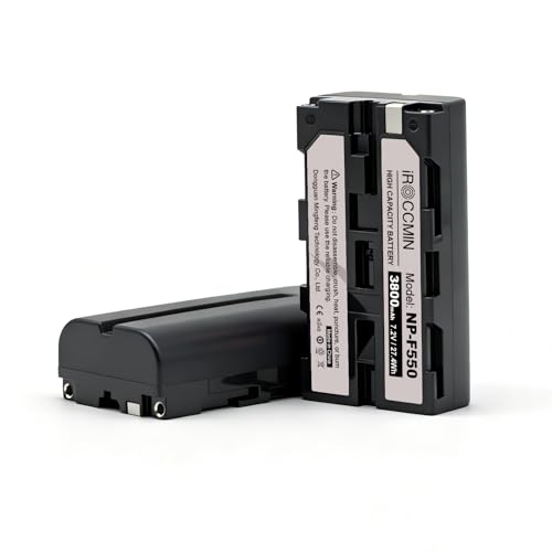 iROCCMIN 2Pcs NP-F550 Battery 3800mAh Battery Compatible with Sony F750 F570 F550 F530 F330 F970 F960 F770 CCD-SC55 CD-SC65 TR516 TR716 TR818 TR910 TR917 Camcorder