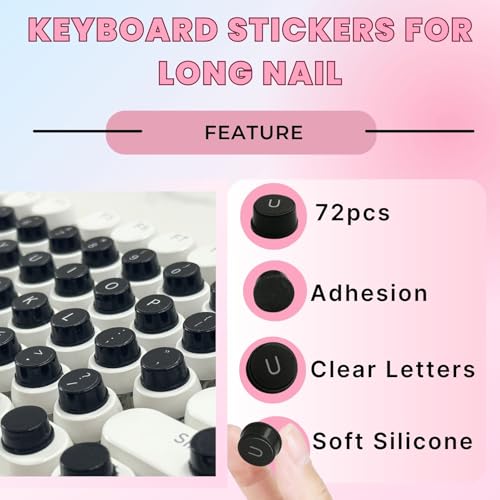 Adhesivos protectores de silicona para teclado, 72 piezas miniatura 3