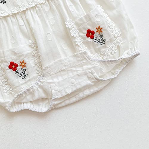 Baby Mexican Outfit Traditional Mexican Dress For Girls Kids Ethnic Wear Newborn Linen Romper Summer Uno Toddler Cinco De Mayo Fiesta 1St Birthday Outfits Cake Smash White Floral Romper 3-6 Months #TOP4