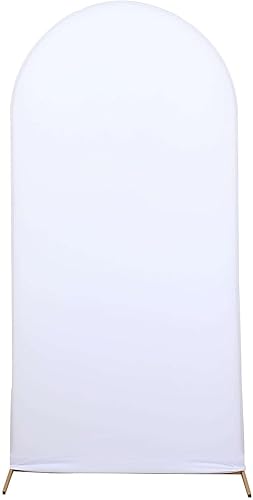 Miniatura 6 de Efavormart - Cubierta de marco de fondo de elastano blanca de 6 pies, cubierta de arco de boda de 2 lados