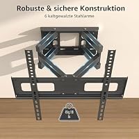 BONTEC TV Wandhalterung 23-70 Zoll Fernseher, vollbeweglich, bis zu 45 kg – Ansicht 2