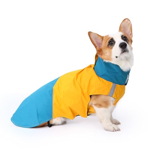 BWBIKE Impermeabile Impermeabile Per Cani Giacche Antivento Invernali Per Cani Cappotti Riscaldanti Cappotti Riflettenti Giacca A Vento Per Cani Con Foro Per Guinzaglio Per Cani,Giallo, XXL