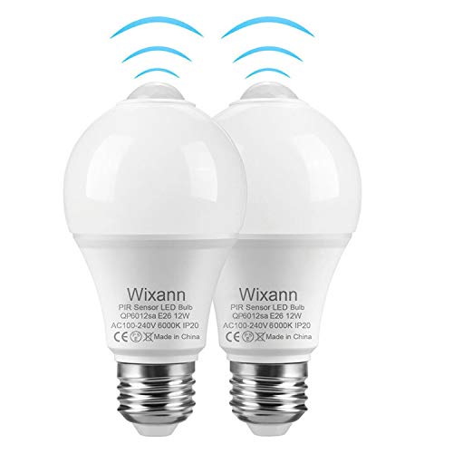 Wixann Motion Sensor Light Bulbs,12W(100W Equivalent), Motion Activated Security LED Bulb Lamp Indoor/Outdoor