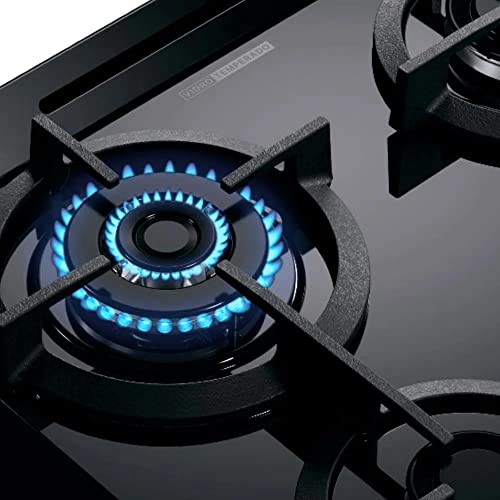 Fogão Brastemp 4 Bocas Preto com mesa de vidro e dupla chama Bfo4xae - Bivolt