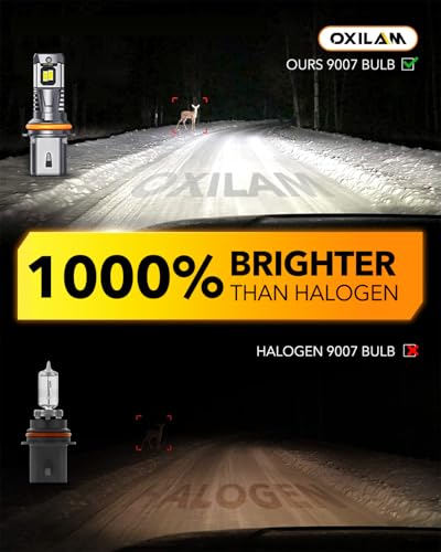 Image of OXILAM 9007 /HB5 LED Bulbs 10X Ultra-Brighter 60,000LM Than Halogen, 3 Min Quick Install, 20 Years Lifespan, No Flicker, 99% Compatibility