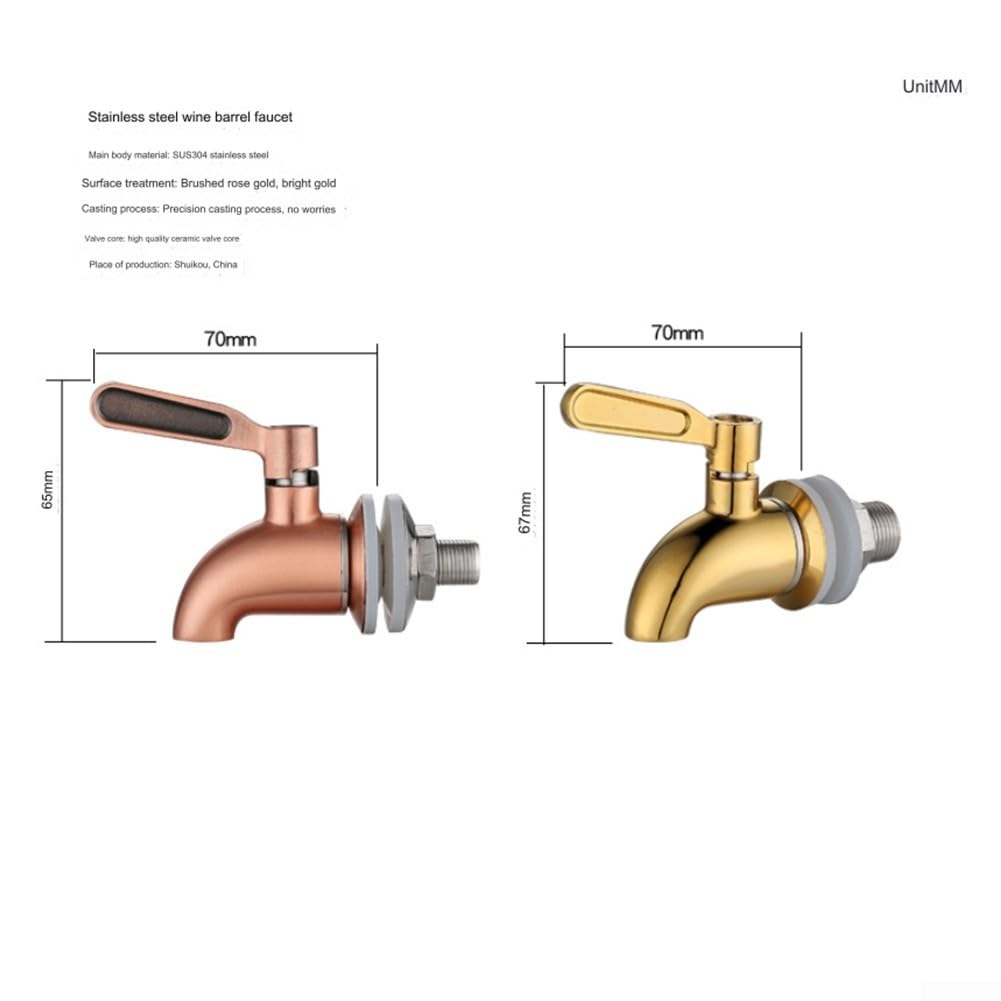 Zoegneer Grifo de vino dorado, acero inoxidable 304, 16 mm