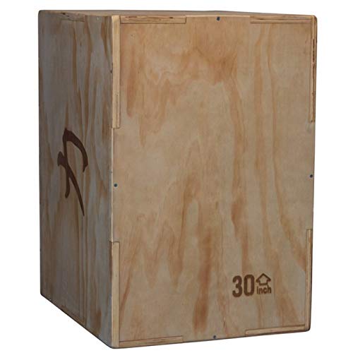 Caja de madera para plyo grande, 76 x 61 x 51 cm, pliométrica