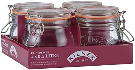 Clip Top Round Jar 500ml Set of 4