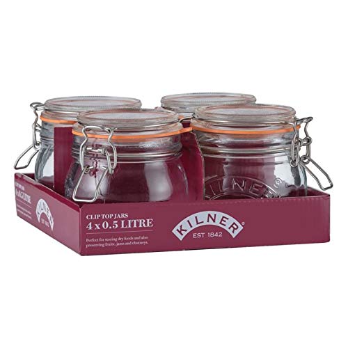 Kilner Clip Top Round Jar 500ml Set of 4