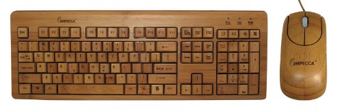 Impecca KBB500C 100% Bamboo Handcrafted Keyboard & Mouse Combo