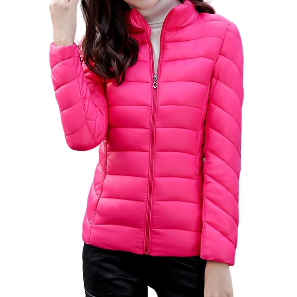 HIFI7 Ropa de abrigo para mujer Chaqueta Cálida Abrigo (FR/ES, Letras, L, Regular, Regular, Rojo rosa)