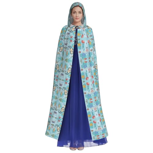 Capa con capucha de sirena para fiestas de disfraces y bailes de máscaras de adultos 2