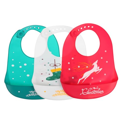 Toddmomy 3Piezas Christmas Cotton Bibs Soft And Absorbent Triangle Drool Towels For Newborns Lightweight And Breathable Teething Bibs