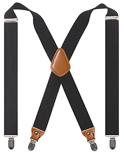 Image of Adjustable Elastic Suspenders for Men's and Women's with X Back Suspenders for Casual & Formal