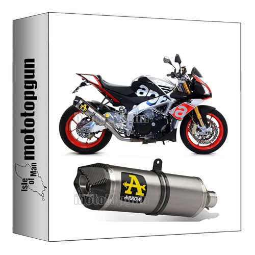 Escape Arrow Race-Tech Aprilia Tuono V4 de aluminio con fondo de carby acabado premium MotoTopGun