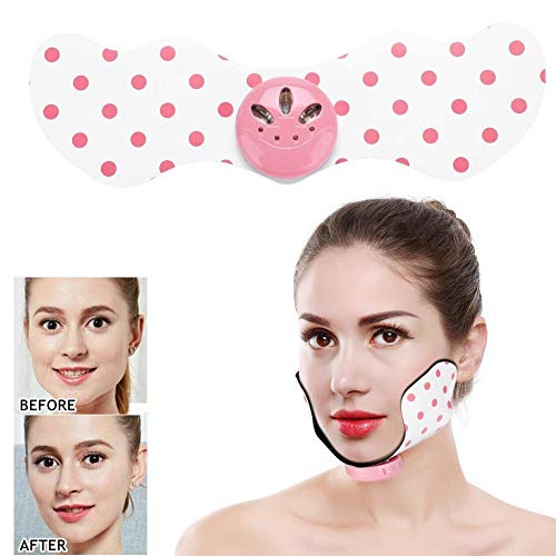 Preisvergleich Produktbild Elektrisch V Gesichtsmasken, Gesichts Abnehmen, Gesichtslifting Facial muskeltrainer Silikon elektrisch verstellbar Mini Facial Lifting Straffung Pad Point Massage Patch