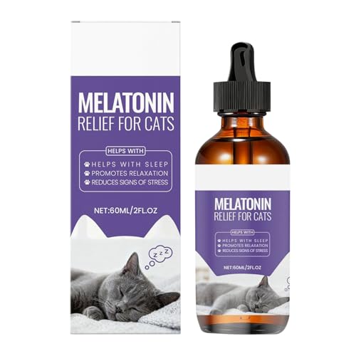 per Il Sonno per Gatti, Liquido Antistress, 60 ml, Prodotti Naturali calmanti per Gattini, per la Tensione della Salute, Taglia Piccola, Media, Grande, per Viaggi a casa e Notte
