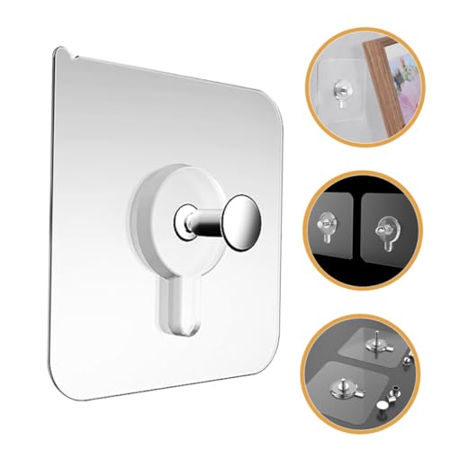 Image of Veemoon 30 Pack Heavy Duty Adhesive Hooks No Drill Picture Hangers for Walls Photo Frame Holders Wall Sticker Holders No Damage Outdoor Sticker Hooks