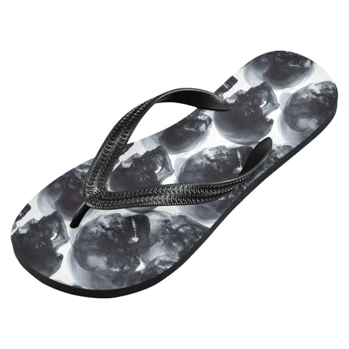 Flip Flop Sandals Surreal Skull Print for Women Men Beach Outdoor XS2