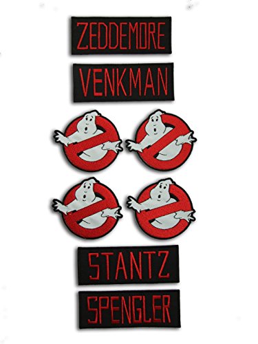 Patchs Ghostbusters avec noms des personnages du film et logo Cover