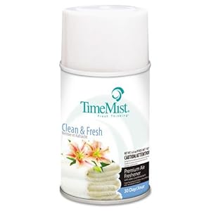 TimeMist Metered Air Freshener Refills, Clean N Fresh, 6.6 oz – twelve 6.6 oz aerosol cans per case.