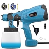 Fence Paint Sprayer, GGiking Upgraded Electric Paint Spray Gun with 2 Nozzles & 3 Patterns - Perfect for Fences, Sheds, Walls, Ceilings, Furniture, Cabinets, Garden, White