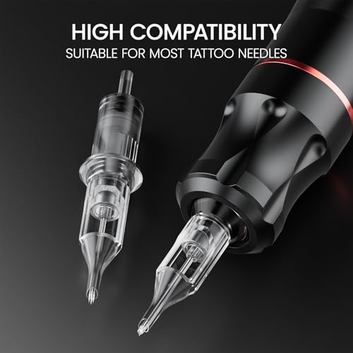 Image of Wormhole Tattoo Wireless Tattoo Gun Kit with 1,200mAh Battery, 20 Cartridge Needles, 5 Tattoo Inks, Practice Skin & Accessories