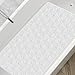WRISIN Bathtub Mat Non Slip with Suction Cups - 100% Rubber Bathroom Mat Textured for Bath Tub Shower Safety - Soft on Touch - BPA/PVC Free - Pet Dog Bath Mat - Machine Washable - 17 × 35 Inch（White）