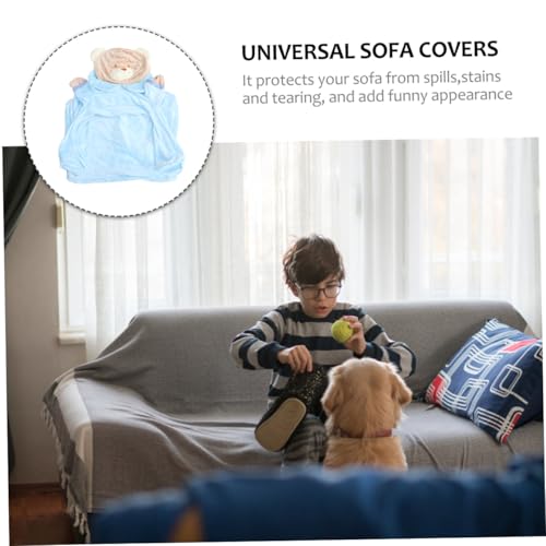 Funda sofá infantil azul elástica material resistente para bebés 8
