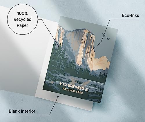 Image of Twigs Paper Vintage National Park Cards, 12 Illustrated Blank Note Cards