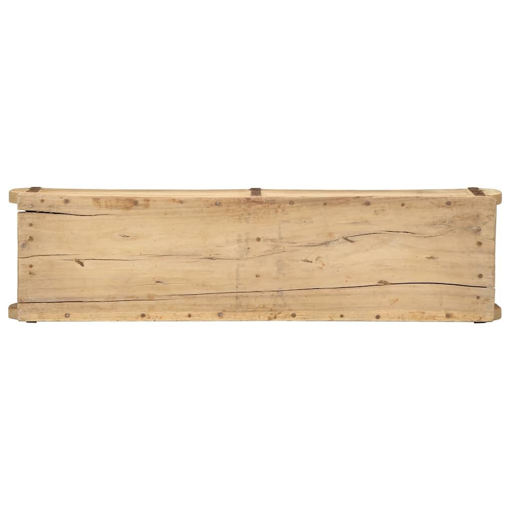 Bandeja de 4 piezas marrón, 57 x 15 x 9 cm, de madera reciclada maciza, bandeja de servicio rectangular con acabado mate para interior y exterior