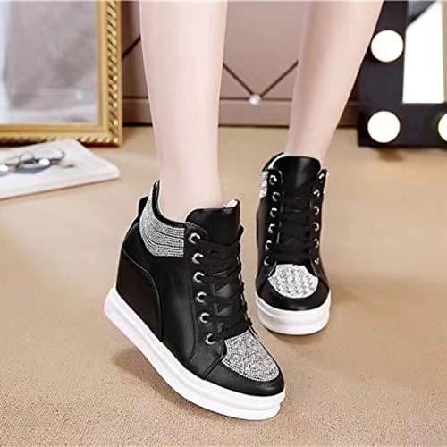 Ckrola Womens Fashion Platform Shoes Hidden Wedge Heel High Top Sneakers for Women Platform Boots Working Shoes Women3
