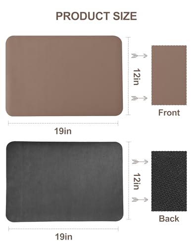 Image of Dish Drying Mat for Kitchen Counter, 12 inchx19 inch Pad with Rubber Backed (Brown)
