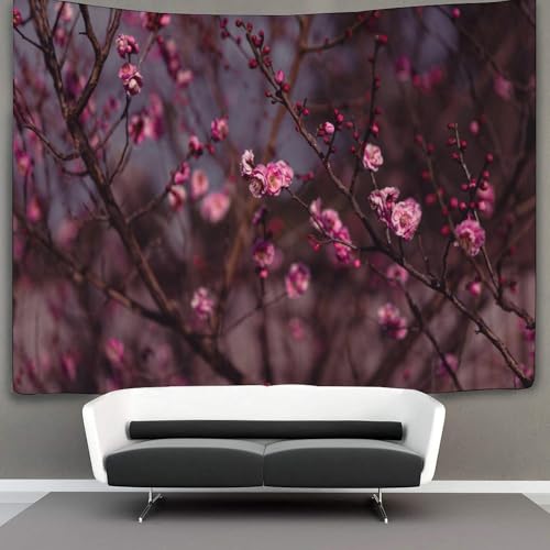 SUFFERBOW Prunus Mume Estampado 3D Tapices Decoración De Pared Estética Tapiz De Pared Paño De Pared Para Dormitorio, Sala De Estar, Dormitorio Y Decoración De Habitación Tapiz 130cmx150cm