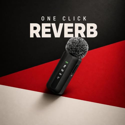 Image of Primate Wireless Lavalier Microphone for YouTube & Content Creation,Dual Channel Type-C, AI Noise Reduction, 30M Wireless Range, Ultra Low Latency, LED Display, Plug & Play Clip-On Mic for Vlogging