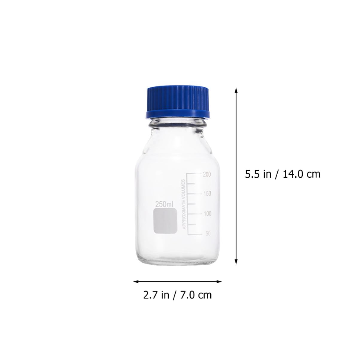 FOMIYES Flacons de Laboratoire en Verre 250ml, Lot de 4, Ronds