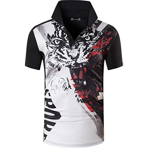 jeansian Men's Sport Polo Tee Shirt Quick Short Sleeves Tshirt T-Shirt Tops Golf Tennis Bowling Big Tall Plus Size LSL344 Black 1XL Cover