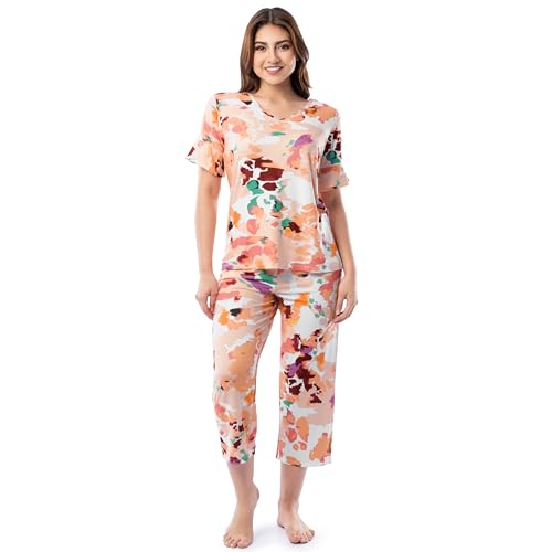 Pyjama V-Neck Tee et Capri Fruit of the Loom pour femmes