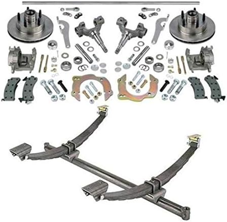 46 In Gasser Axle/Spindle/Brake Kit, Fits Chevy style, 5 on 4-1/2 Ford/Mopar Pattern