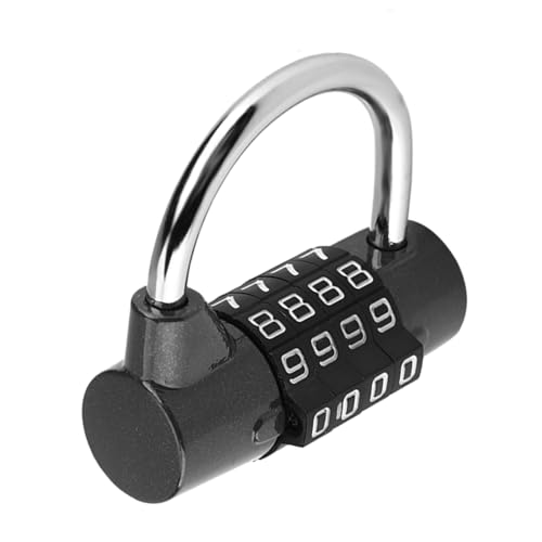 Image of Prevent Fading Combination Password Lock 4 Dial Digit Code Padlock Security Outdoor Padlock for School Gym Locker, Sports Locker, Fence, Toolbox, Gate, Case, Hasp Storage (Black)